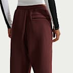 Pants plisados de tiro alto oversized con dobladillo abierto para mujer Nike Studio Fleece Heavyweight