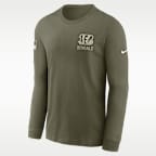 Playera de manga larga Nike de la NFL para hombre Cincinnati Bengals Salute to Service