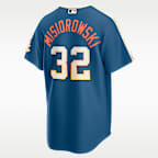 Jersey Nike de la MLB Stadium para hombre Jacob Misiorowski Milwaukee Brewers City Connect