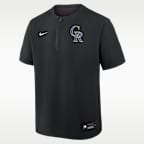 Colorado Rockies Authentic Collection Men's Nike Dri-FIT MLB 1/4-Zip Short-Sleeve Windshirt