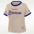 Denver Broncos Rewind Ringer Mod Women's Nike NFL Cropped T-Shirt