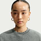 Nike Studio Fleece Medium Weight Women's Oversized Washed Crew-Neck Sweatshirt