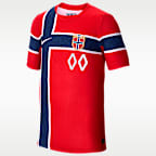 Norway 2026/27 Match Home Big Kids' Nike Aero-FIT Soccer Authentic Custom Jersey By You