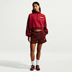 Nike Studio Fleece Medium Weight Women's Oversized 1/4-Zip Cropped Top