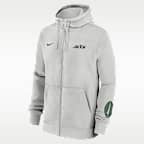 Sudadera con gorro Nike de la NFL de cierre completo para hombre New York Jets Club