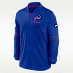 Playera Nike Dri-FIT de la NFL de medio cierre para hombre Buffalo Bills Sideline