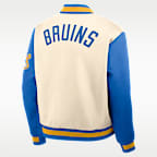 Chamarra bomber universitaria Nike de botones a presión completos para hombre UCLA Legacy