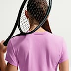 Damski T-shirt do tenisa z krótkim rękawem NikeCourt Heritage