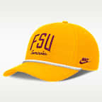 Gorra universitaria Nike Dri-FIT con estructura A-Frame ajustable para hombre Florida State Legacy Letter Rise