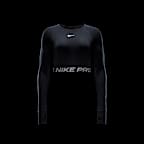Haut court à manches longues Dri-FIT Nike Pro pour femme