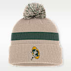 Gorro con dobladillo y pompón Nike de la NFL para hombre Green Bay Packers Rewind Peak
