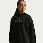 Sweatshirt folgada de gola redonda Nike Studio Fleece Júnior (Rapariga)