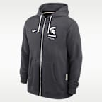 Sudadera con gorro universitaria Nike Dri-FIT de cierre completo para hombre Michigan State Sideline Standard Issue