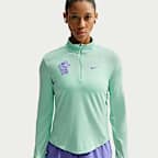 Playera de correr Dri-FIT con protección contra los rayos UV y medio cierre para mujer Nike Swift