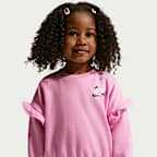 Conjunto de leggings acampanados y sudadera de cuello redondo con volantes infantil Nike