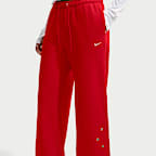 Pants de tiro medio y pierna amplia para mujer Nike Studio Fleece Medium Weight