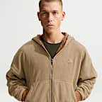 Sudadera con gorro de tejido Fleece reversible oversized de cierre completo para hombre Nike Club
