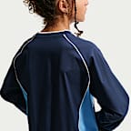 Nike Sportswear Big Kids' Woven V-Neck Long-Sleeve Top