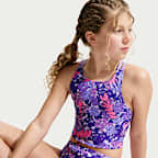 Conjunto de midkini con tirantes cruzados para niña talla grande Nike Swim