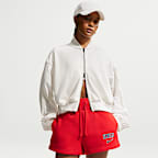 Shorts de fútbol Nike de tiro alto para mujer USMNT Phoenix Fleece