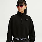 Nike Studio Fleece Medium Weight Women's Oversized 1/4-Zip Cropped Top