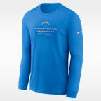 Playera de manga larga Nike Dri-FIT de la NFL para hombre Los Angeles Chargers Team Issue