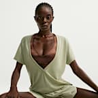 NikeSKIMS Performance Cotton Blend Women's V-Neck Short-Sleeve Top