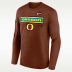 Playera de manga larga universitaria Nike Dri-FIT para hombre Oregon 2026 Military Appreciation Legend
