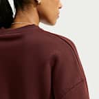 Sudadera de cuello redondo oversized cropped para mujer Nike Studio Fleece Medium Weight
