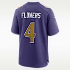 Zay Flowers Baltimore Ravens Men's Nike NFL Game Jersey