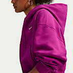 Nike Studio Fleece Medium Weight Women's Oversized Full-Zip Cropped Hoodie