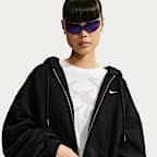Nike Studio Fleece Heavyweight Women's Oversized Pleated Full-Zip Hoodie