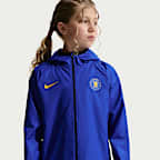 Giacca antipioggia da calcio con cappuccio Nike Storm-FIT Chelsea FC Academy Pro – Ragazzo/a