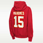 Sudadera con gorro sin cierre Nike de la NFL para niños talla grande Patrick Mahomes Kansas City Chiefs