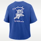 Playera universitaria Nike para mujer Kentucky Legacy Pocket Boxy