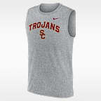 Camiseta sin mangas universitaria Nike Dri-FIT para hombre USC Arch Legend