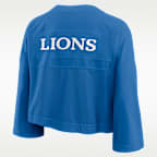 Jersey cropped Nike Dri-FIT de la NFL para mujer Detroit Lions Rewind Fashion