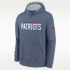 Sudadera con gorro sin cierre Nike de la NFL para niños talla grande New England Patriots Rivalry Club