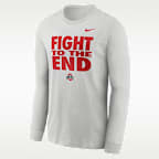 Playera de manga larga universitaria Nike Dri-FIT para hombre Ohio State Sideline Slogan