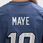 Jersey Nike de la NFL Game para mujer Drake Maye New England Patriots Rivalries Collection