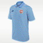 Chicago Cubs Cooperstown Striped Victory Men's Nike Dri-FIT MLB Polo