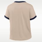 New York Giants Rewind Ringer Mod Women's Nike NFL Cropped T-Shirt
