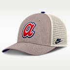 Atlanta Braves Cooperstown Rise Men's Nike MLB Adjustable Trucker Hat