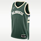 Milwaukee Bucks Icon Edition 男款 Nike Dri-FIT NBA Swingman 球衣