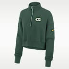 Green Bay Packers Phoenix Women's Nike NFL Cropped 1/4-Zip Crew