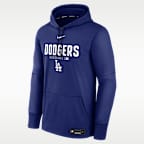 Sudadera con gorro sin cierre Nike Therma de la MLB para hombre Los Angeles Dodgers Authentic Collection