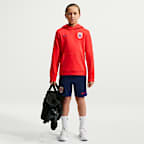 Shorts de fútbol de tejido Knit Nike Dri-FIT de Noruega Strike para niños talla grande