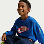 Conjunto de 2 piezas con sudadera de cuello redondo de tejido Fleece Snow Motion para niños talla pequeña Nike Sportswear