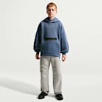 Φούτερ με κουκούλα σε φαρδιά γραμμή Nike Sportswear Tech Fleece για μεγάλα αγόρια