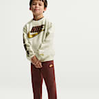 Conjunto de 2 piezas de sudadera de cuello redondo Frosted Futura para niños talla pequeña Nike Sportswear